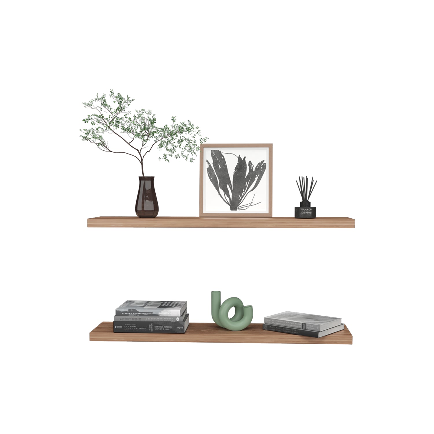 Set de 2 Repisas Miel 120x3.8cm Rectangular Minimalista - REPISAS | Bylmo