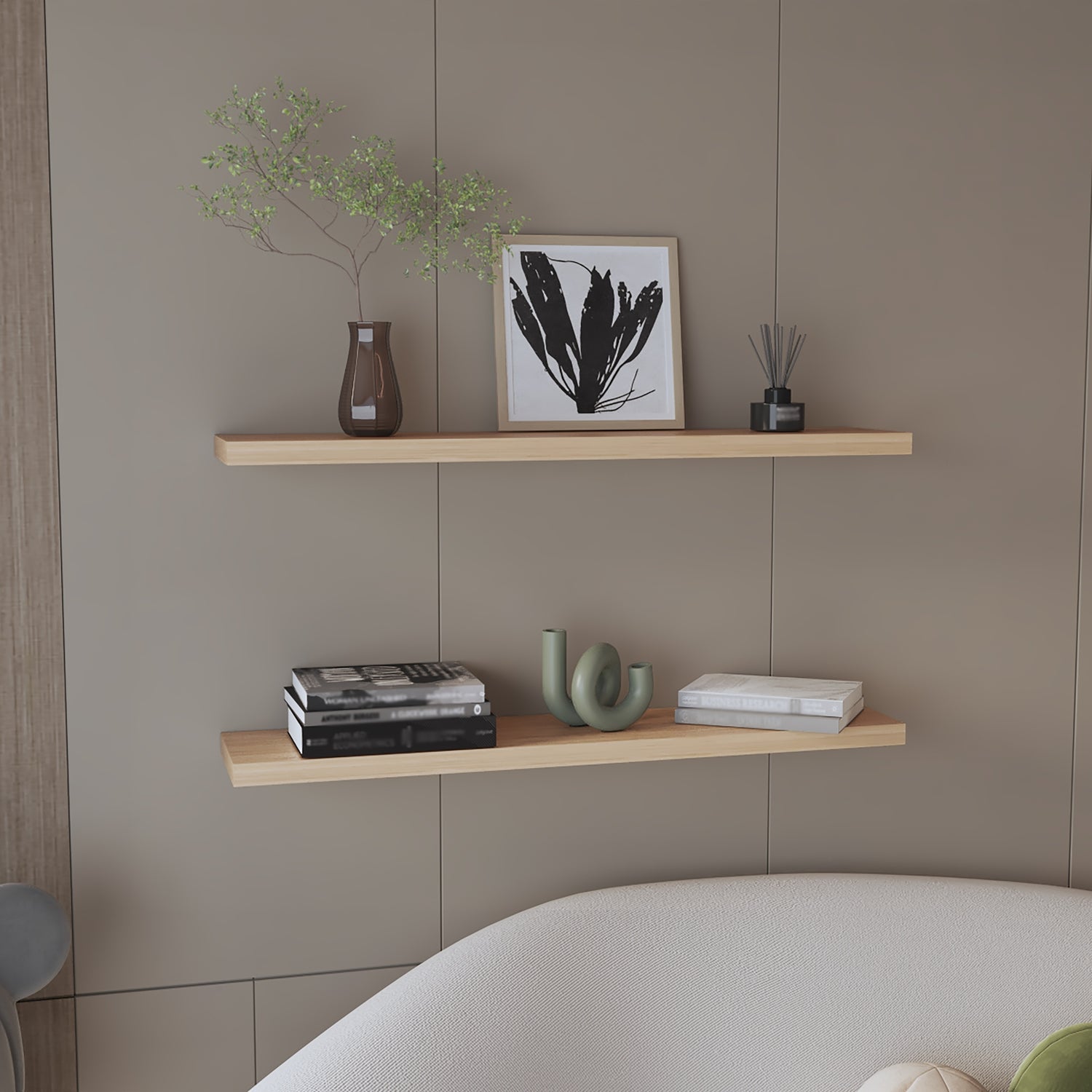 Set de 2 Repisas Rovere 120x3.8cm Rectangular Minimalista - REPISAS | Bylmo