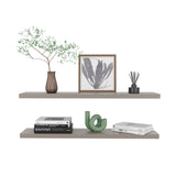 Set de 2 Repisas Taupe 120x3.8cm Rectangular Minimalista - REPISAS | Bylmo