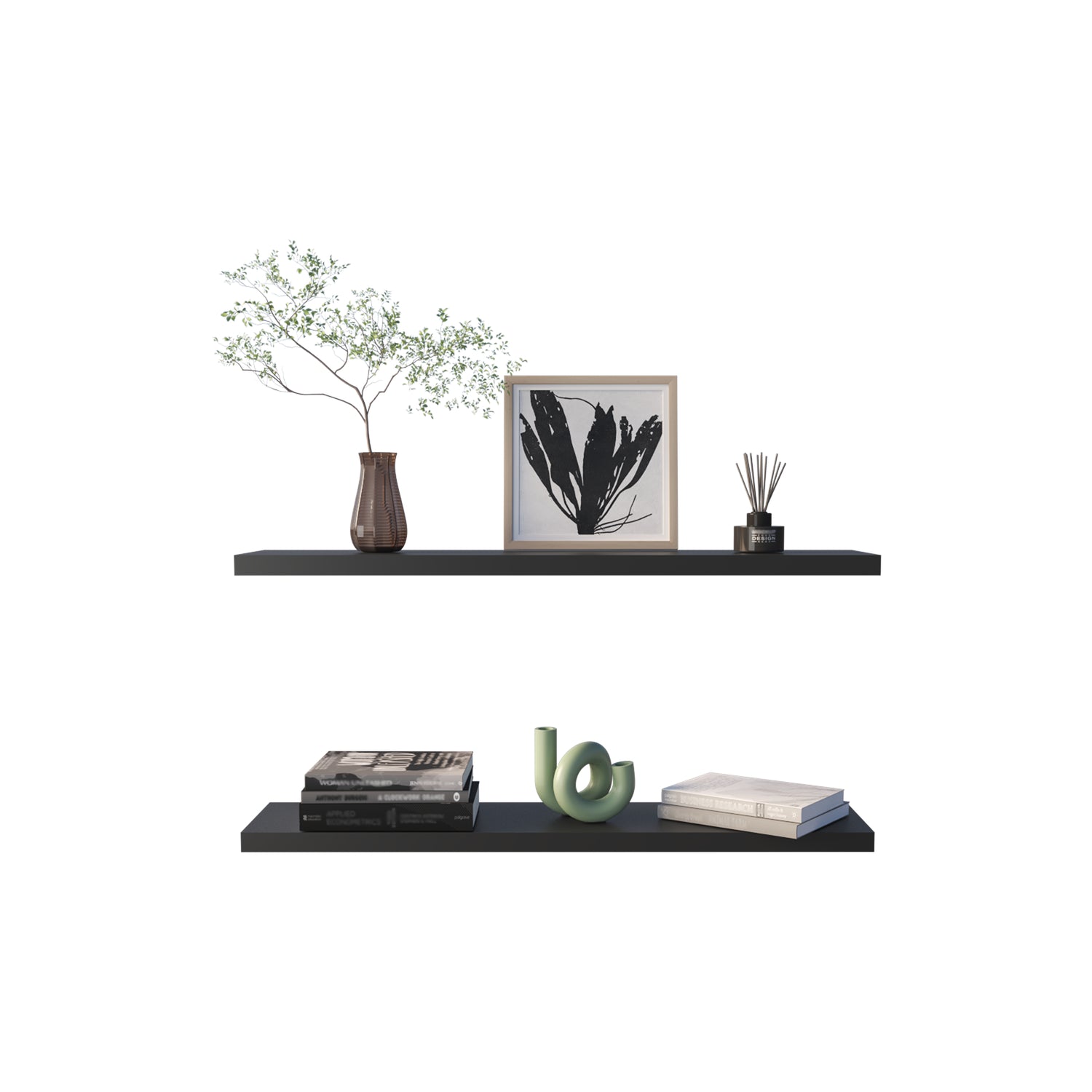 Set de 2 Repisas Wengue 120x3.8cm Rectangular Minimalista - REPISAS | Bylmo