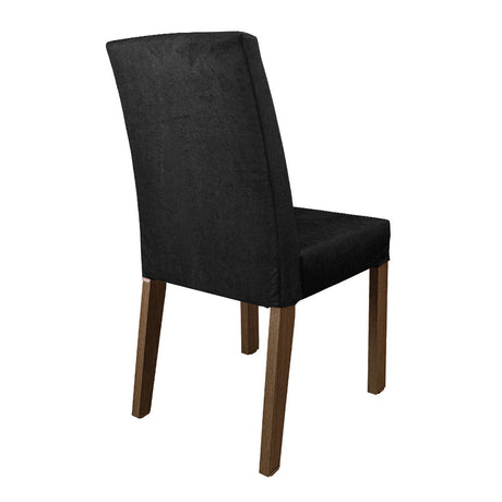 Combo Comedor y Sillas Renata Marron y Negro Oxford 160x79cm Cuadrado de Seis Puestos con Seis Sillas - COMEDORES | Bylmo