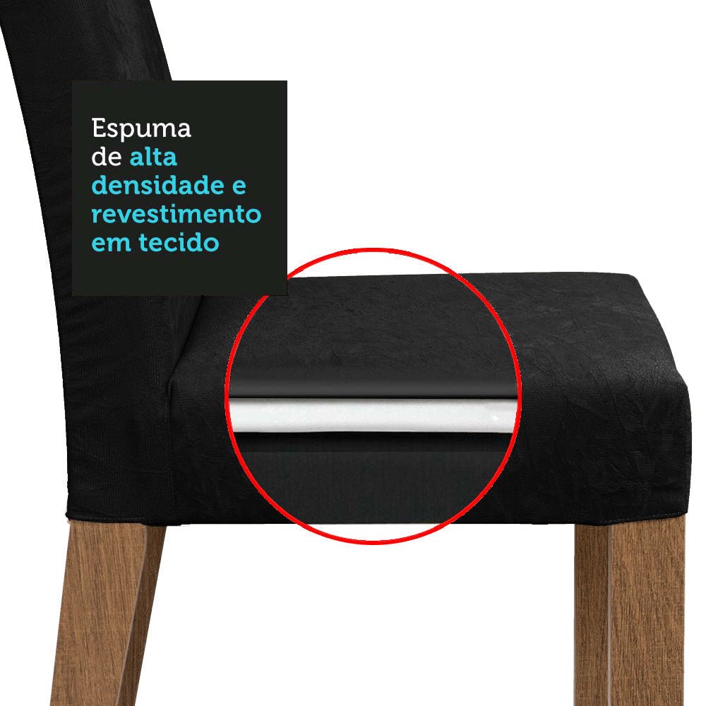 Combo Comedor y Sillas Renata Marron y Negro Oxford 160x79cm Cuadrado de Seis Puestos con Seis Sillas - COMEDORES | Bylmo