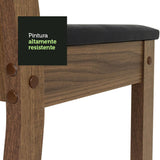 Combo Comedor y Sillas Samara Marron con Crema y Negro 90x78cm Cuadrado de Cuatro Puestos con Cuatro Sillas - COMEDORES | Bylmo