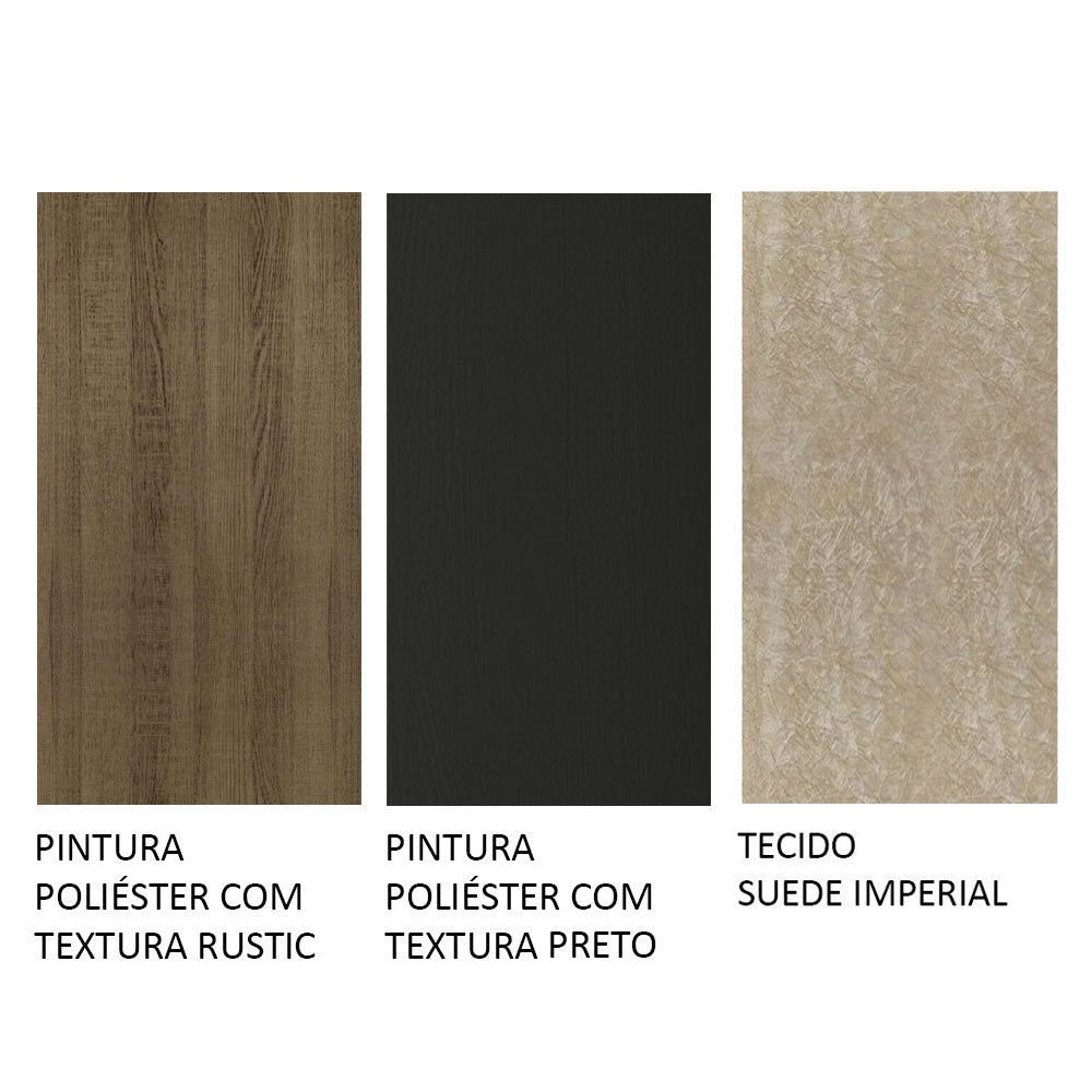 Combo Comedor y Sillas Stéfani Marron y Negro 160x80cm Cuadrado de Seis Puestos con Seis Sillas - COMEDORES | Bylmo