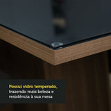 Combo Comedor y Sillas Stéfani Marron y Negro Oxford 160x80cm Cuadrado de Seis Puestos con Seis Sillas - COMEDORES | Bylmo