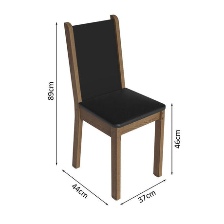 Combo Comedor y Sillas Tifani Marron con Crema y Negro 90x78cm Cuadrado de Cuatro Puestos con Cuatro Sillas - COMEDORES | Bylmo