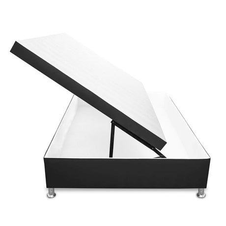 Cama Baúl Negro 90x43Cm Para Cochón Sencillo 90 X 190 Cm de Apertura Horizontal - CAMAS | Bylmo