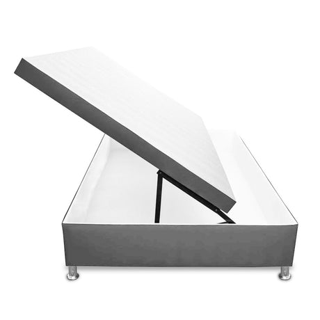 Cama Baúl Gris 90x43Cm Para Cochón Sencillo 90 X 190 Cm de Apertura Horizontal - CAMAS | Bylmo