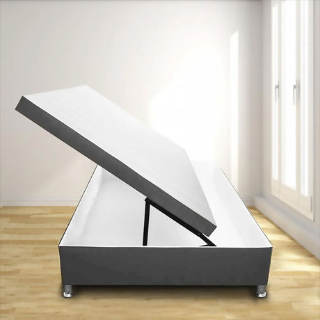 Cama Baúl Gris 90x43Cm Para Cochón Sencillo 90 X 190 Cm de Apertura Horizontal - CAMAS | Bylmo