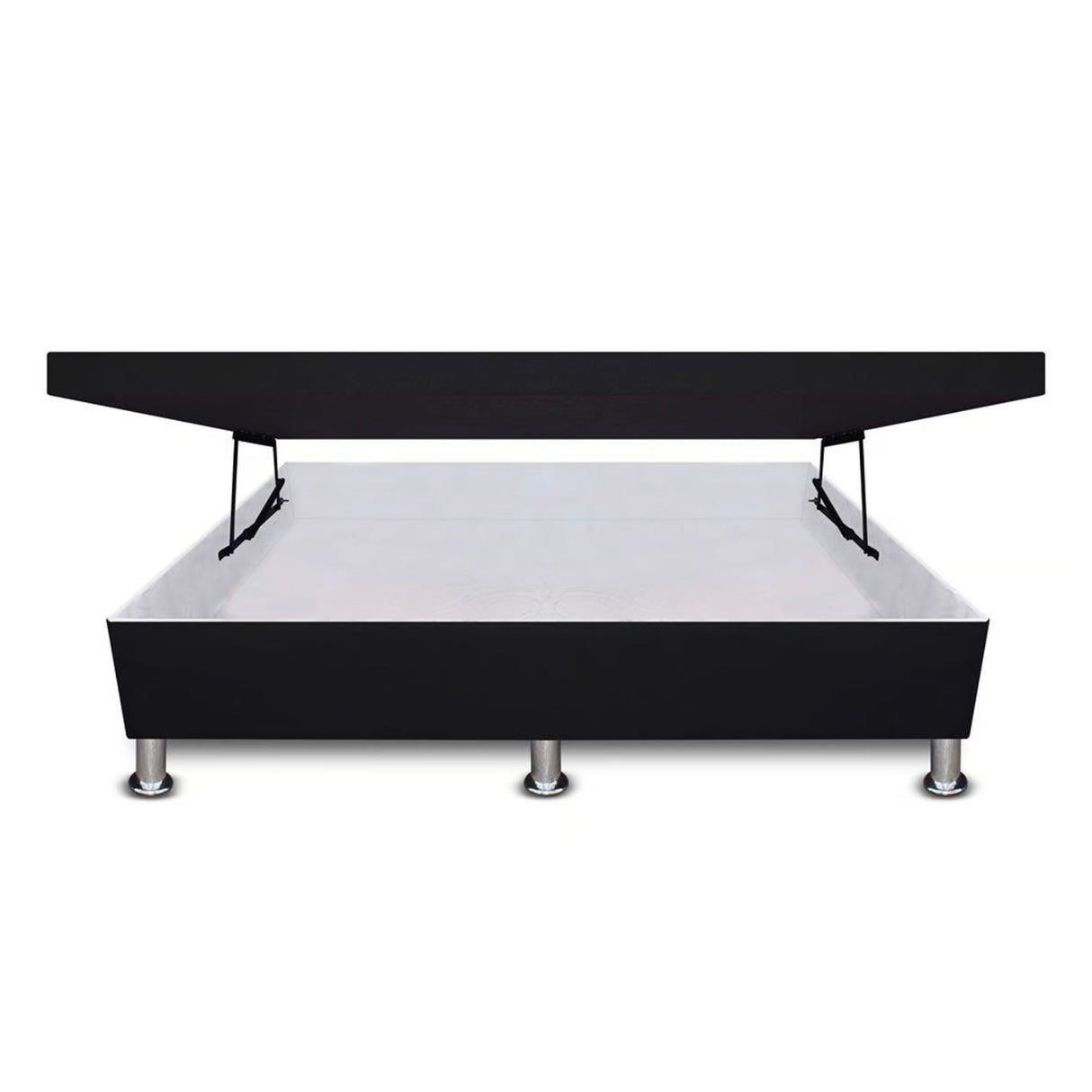Cama Baúl Negro 120x43Cm Para Cochón Semidoble 120 X 190 Cm de Apertura Horizontal - CAMAS | Bylmo