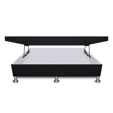 Cama Baúl Negro 120x43Cm Para Cochón Semidoble 120 X 190 Cm de Apertura Horizontal - CAMAS | Bylmo