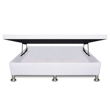 Cama Baúl Blanco 140x43Cm Para Cochón Doble 140 X 190 Cm de Apertura Horizontal - CAMAS | Bylmo