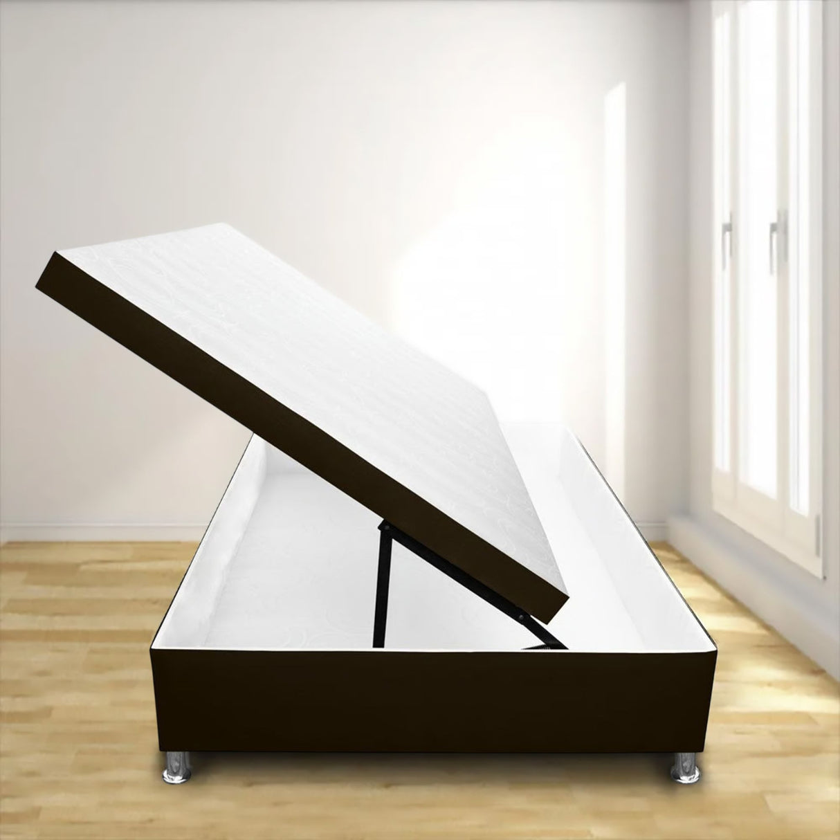 Cama Baúl Cafe 140x43Cm Para Cochón Doble 140 X 190 Cm de Apertura Horizontal - CAMAS | Bylmo