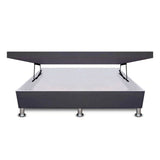 Cama Baúl Gris 140x43Cm Para Cochón Doble 140 X 190 Cm de Apertura Horizontal - CAMAS | Bylmo