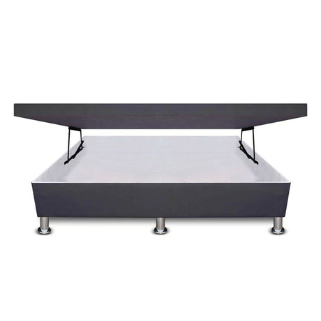 Cama Baúl Gris 140x43Cm Para Cochón Doble 140 X 190 Cm de Apertura Horizontal - CAMAS | Bylmo