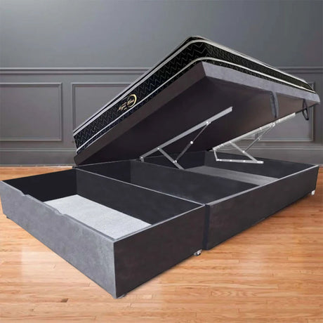 Cama Baúl Sall Gris 90x43Cm Para Cochón Sencillo 90 X 190 Cm Con Cajones - CAMAS | Bylmo