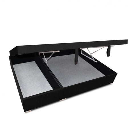 Cama Baúl Sall Negro 120x43Cm Para Cochón Semidoble 120 X 190 Cm Con Cajones - CAMAS | Bylmo