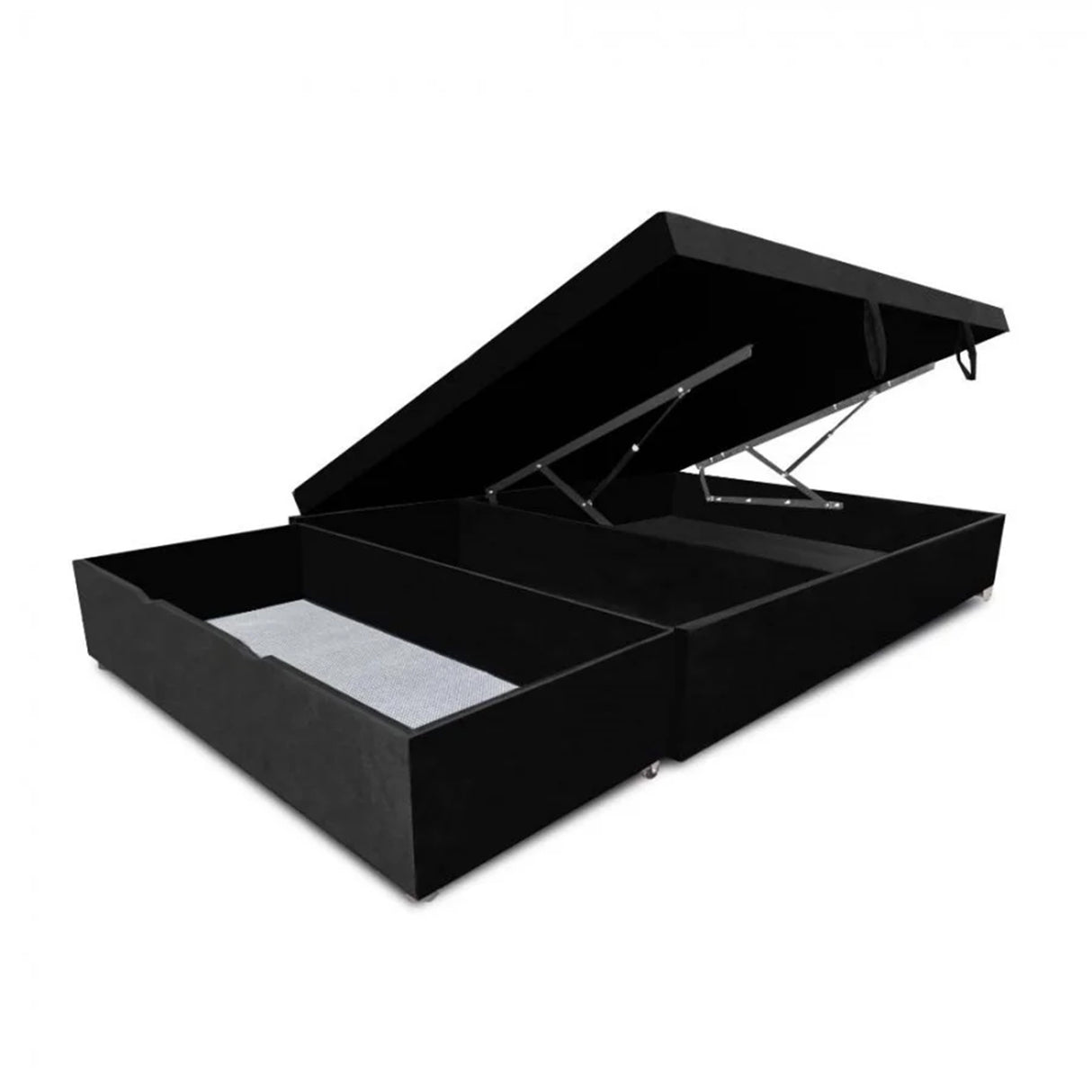 Cama Baúl Sall Negro 120x43Cm Para Cochón Semidoble 120 X 190 Cm Con Cajones - CAMAS | Bylmo