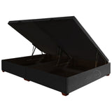 Cama Baúl Negro 140x43Cm Para Cochón Doble 140 X 190 Cm de Apertura Hidráulica - CAMAS | Bylmo