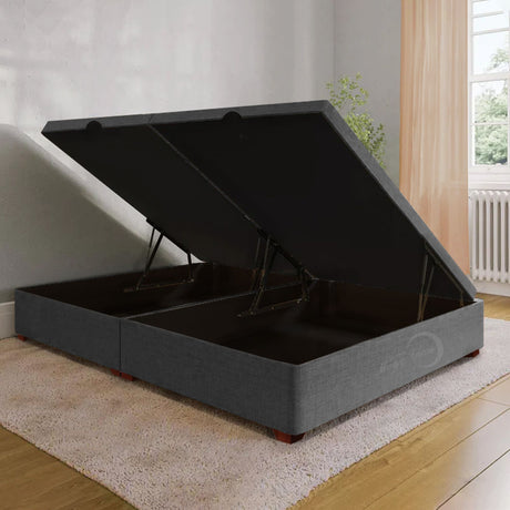 Cama Baúl Gris 200x43Cm Para Cochón King 200 X 200 Cm de Apertura Hidráulica - CAMAS | Bylmo