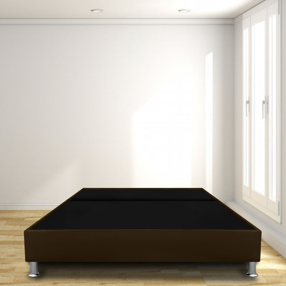 Base Cama Dividida Cafe 160x30Cm Para Cochón Queen 160 X 190 Cm Con Pestaña - CAMAS | Bylmo