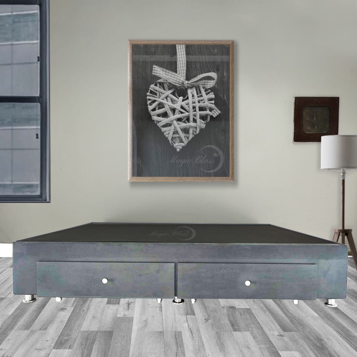 Base Cama Gris 90x40Cm Para Cochón Sencillo 90 X 190 Cm Con Cajones - CAMAS | Bylmo
