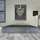 Base Cama Gris 90x40Cm Para Cochón Sencillo 90 X 190 Cm Con Cajones - CAMAS | Bylmo