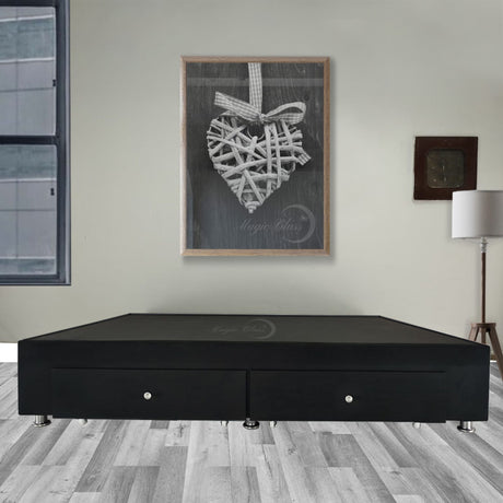 Base Cama Negro 120x40Cm Para Cochón Semidoble 120 X 190 Cm Con Cajones - CAMAS | Bylmo