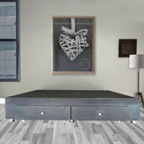 Base Cama Gris 140x40Cm Para Cochón Doble 140 X 190 Cm Con Cajones - CAMAS | Bylmo