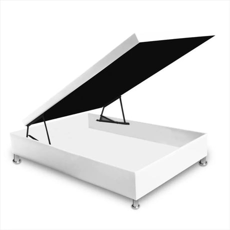 Cama Baúl Blanco 140x40Cm Para Cochón Doble 140 X 190 Cm de Apertura Vertical - CAMAS | Bylmo