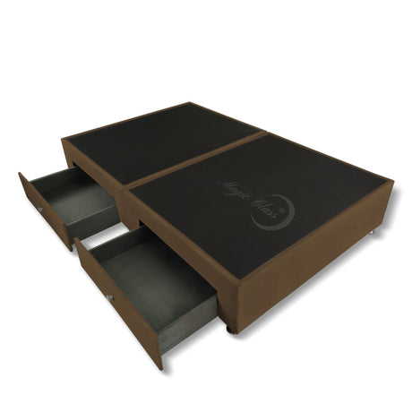 Base Cama Dividida Cafe 120x40Cm Para Cochón Dividida Semidoble 120 X 190 Cm Con Cajones - CAMAS | Bylmo
