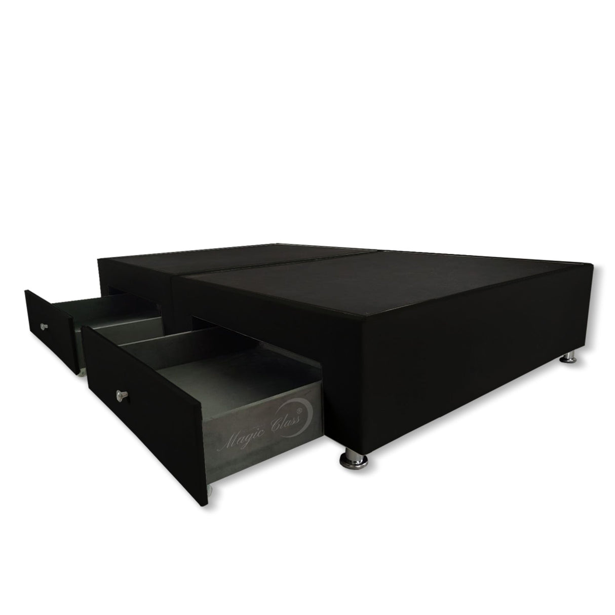 Base Cama Dividida Negro 120x40Cm Para Cochón Dividida Semidoble 120 X 190 Cm Con Cajones - CAMAS | Bylmo