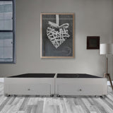 Base Cama Dividida Gris 140x40Cm Para Cochón Dividida Doble 140 X 190 Cm Con Cajones - CAMAS | Bylmo