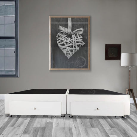 Base Cama Dividida Blanco 200x40Cm Para Cochón Dividida King 200 X 200 Cm Con Cajones - CAMAS | Bylmo