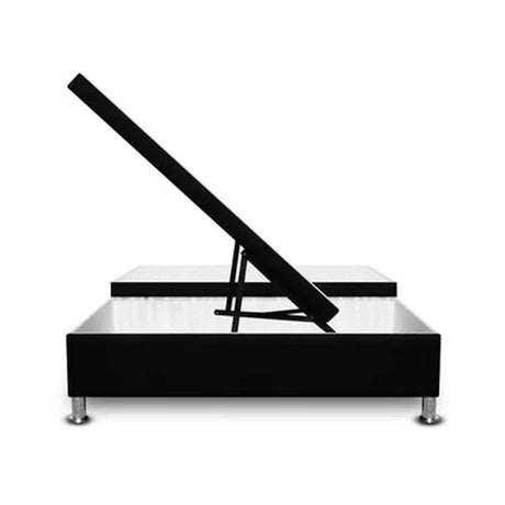 Cama Baúl Negro 120x43Cm Para Cochón Semidoble 120 X 190 Cm Dividida - CAMAS | Bylmo