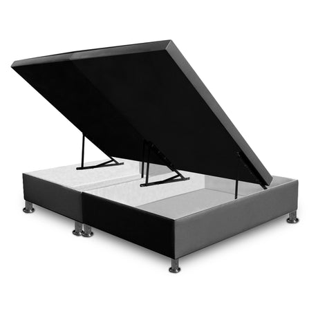 Cama Baúl Gris 120x43Cm Para Cochón Semidoble 120 X 190 Cm Dividida - CAMAS | Bylmo
