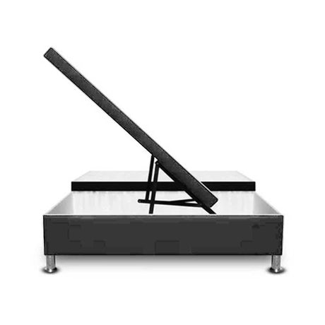 Cama Baúl Gris 120x43Cm Para Cochón Semidoble 120 X 190 Cm Dividida - CAMAS | Bylmo