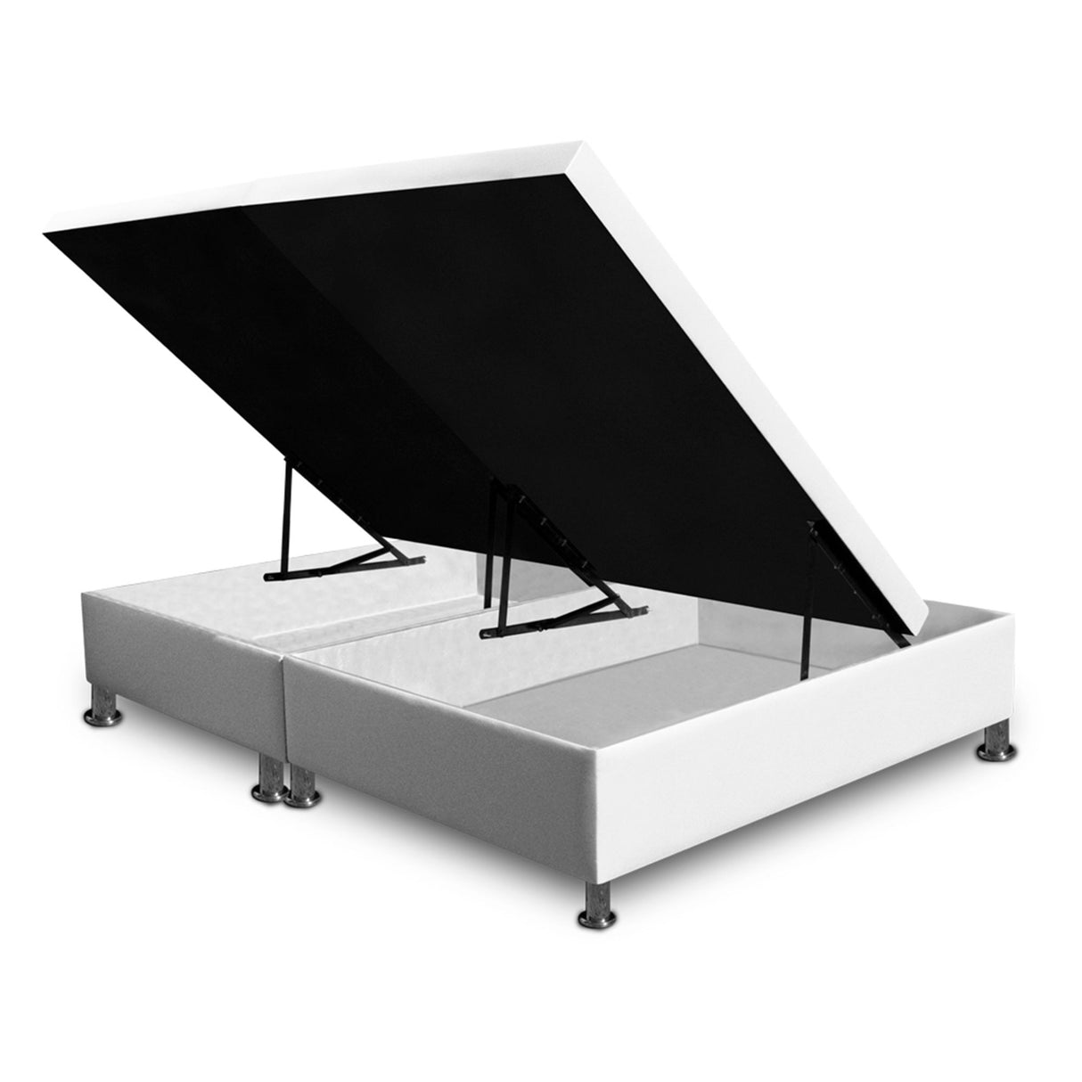 Cama Baúl Blanco 160x43Cm Para Cochón Queen 160 X 190 Cm Dividida - CAMAS | Bylmo
