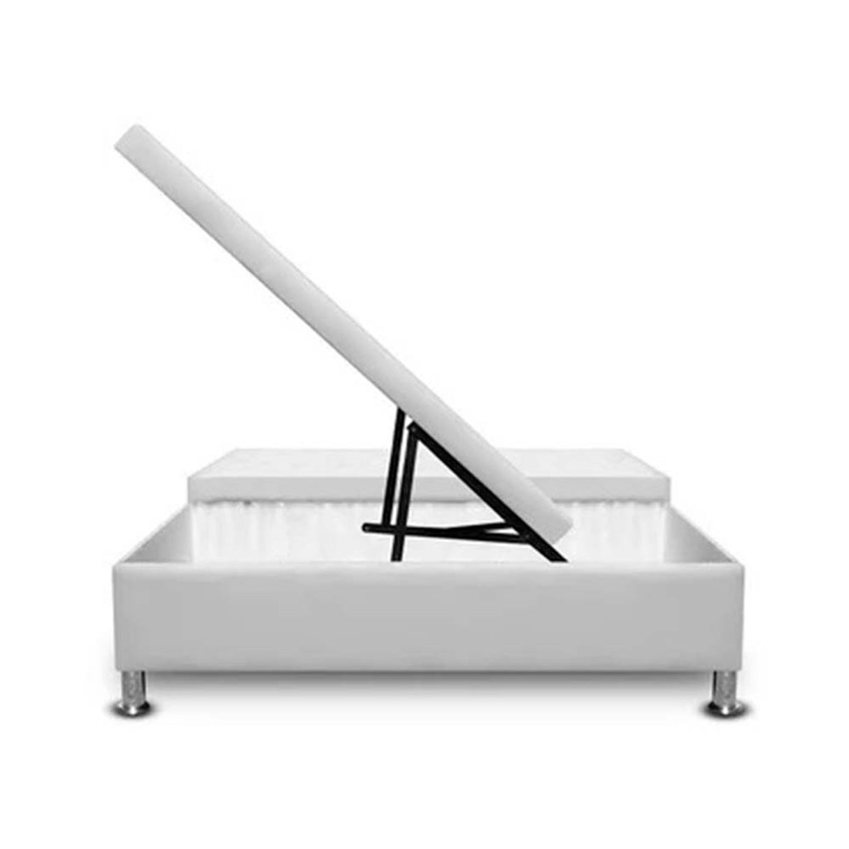 Cama Baúl Blanco 160x43Cm Para Cochón Queen 160 X 190 Cm Dividida - CAMAS | Bylmo
