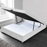 Cama Baúl Blanco 100x43Cm Para Cochón Sencillo 100 X 190 Cm con Cajones - CAMAS | Bylmo
