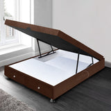 Cama Baúl Cafe 140x43Cm Para Cochón Doble 140 X 190 Cm con Cajones - CAMAS | Bylmo
