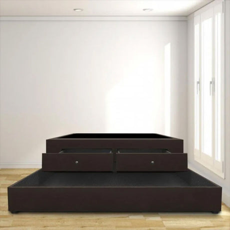 Cama Nido Cafe 100x60Cm Para Cochón Sencillo 100 X 190 Cm Con Baúl y Cajones - CAMAS | Bylmo