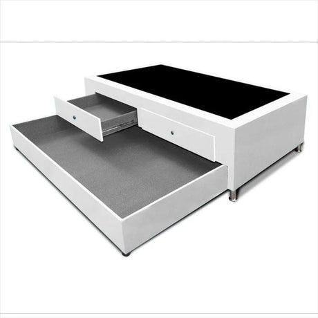 Cama Nido Blanco 140x60Cm Para Cochón Doble 140 X 190 Cm Con Baúl y Cajones - CAMAS | Bylmo