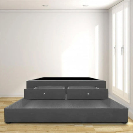Cama Nido Gris 140x60Cm Para Cochón Doble 140 X 190 Cm Con Baúl y Cajones - CAMAS | Bylmo