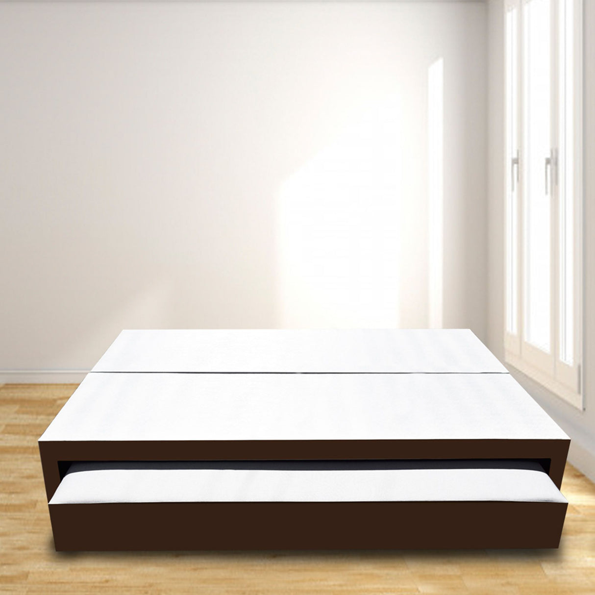 Cama Nido Dividida Cafe 160x40Cm Para Cochón Queen 160 X 190 Cm - CAMAS | Bylmo