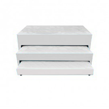 Cama Nido Dividida Blanco 120x68Cm Para Cochón Semidoble 120 X 190 Cm De Tres Niveles con Colchón Superior Incorporado - CAMAS | Bylmo