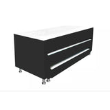 Cama Nido Dividida Negro 140x68Cm Para Cochón Doble 140 X 190 Cm De Tres Niveles con Colchón Superior Incorporado - CAMAS | Bylmo