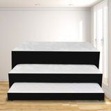 Cama Nido Dividida Negro 140x68Cm Para Cochón Doble 140 X 190 Cm De Tres Niveles con Colchón Superior Incorporado - CAMAS | Bylmo