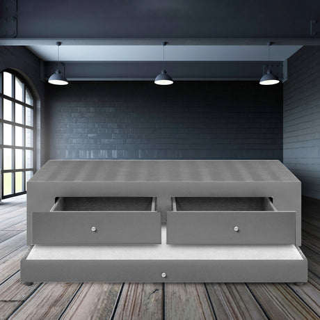 Cama Nido Duplex Gris 140x60Cm Para Cochón Doble 140 X 190 Cm Con Cajones - CAMAS | Bylmo
