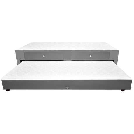 Cama Nido Duplex Gris 120x60Cm Para Cochón Semidoble 120 X 190 Cm con Cajones y Colchones Incorporados - CAMAS | Bylmo